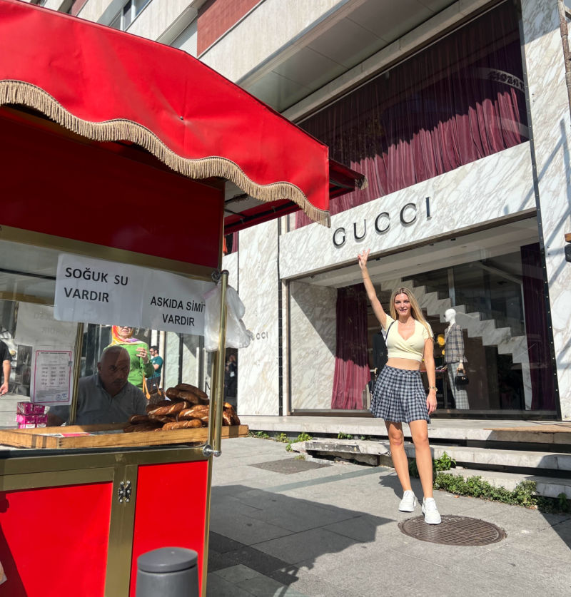Kashlee in Nisantasi istanbul outside of gucci