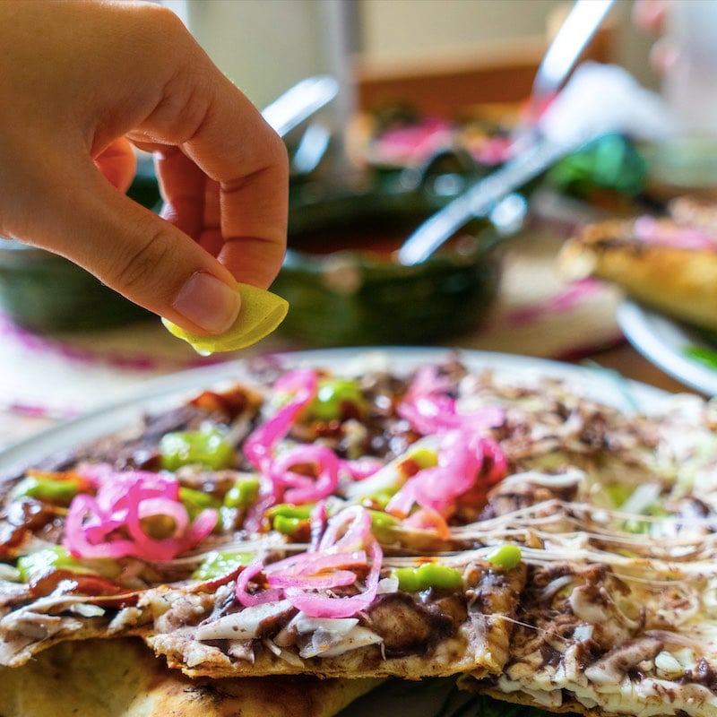 Mexican Traditional Food "Tlayuda" in Oaxaca, Mexico
