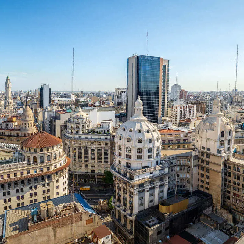 Aerial View Of Buenos Aires Downtown Area, Argentina, South America