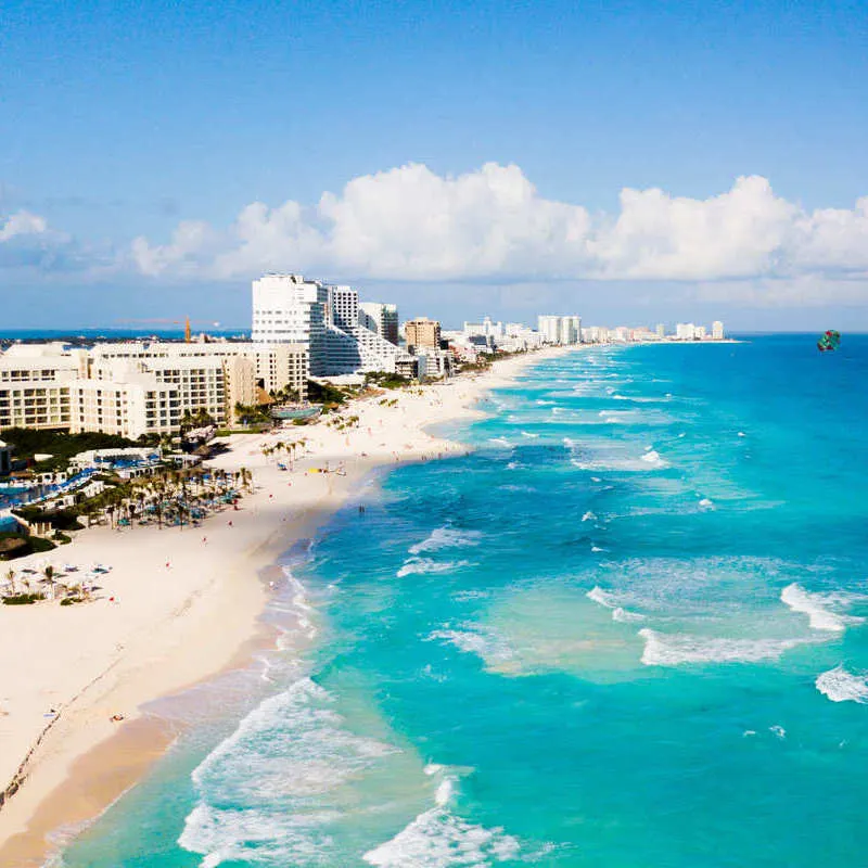 Aerial View Of Cancun, Riviera Maya, Mexico