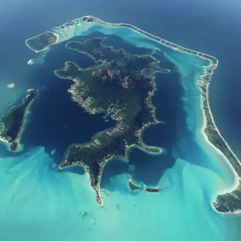 Arial view of Bora Bora