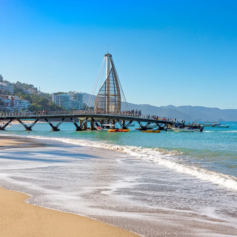beach and pier in puerto vallarta