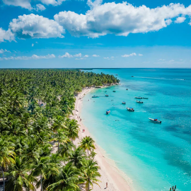 Aerial view of beach in Dominican Republic