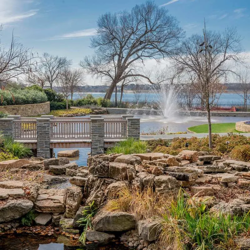 park with a fountain