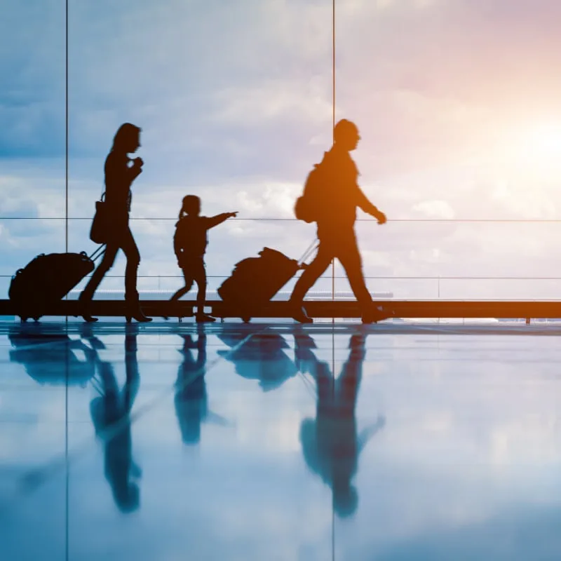 Family at airport