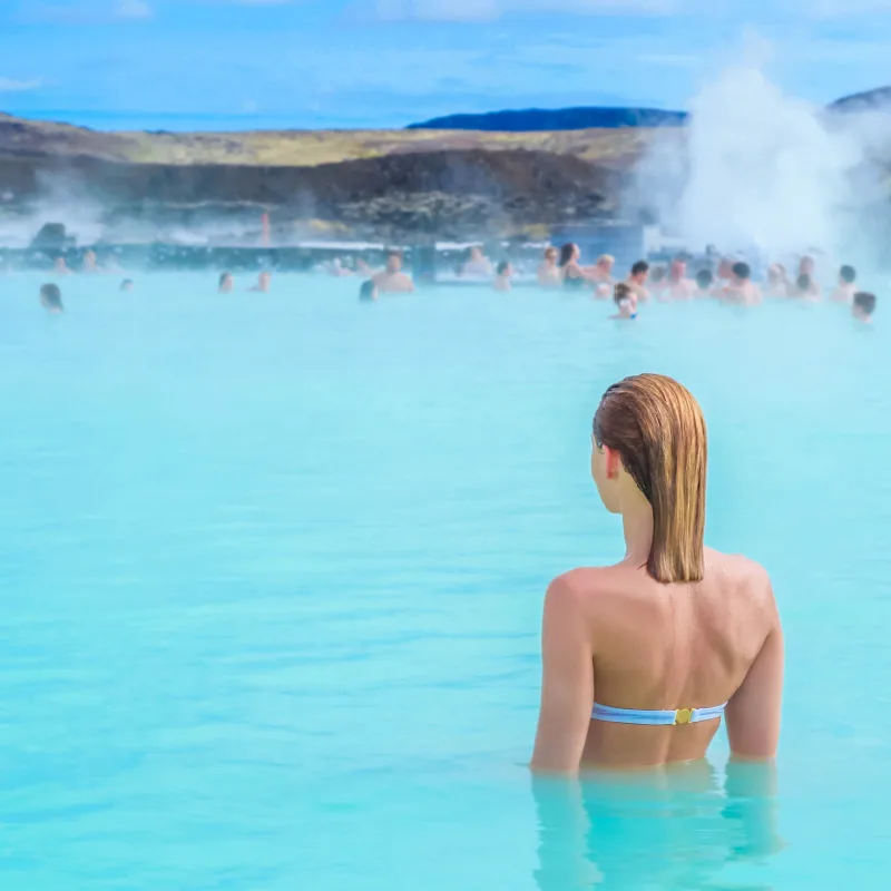 female at blue lagoon iceland