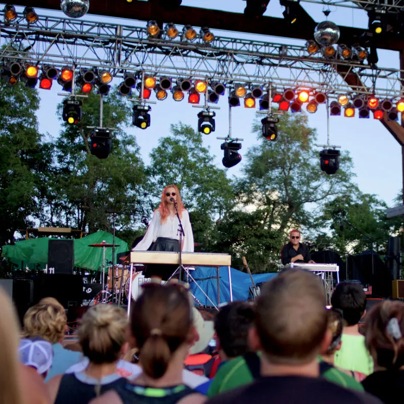first aid kit playing on stage at floydfest