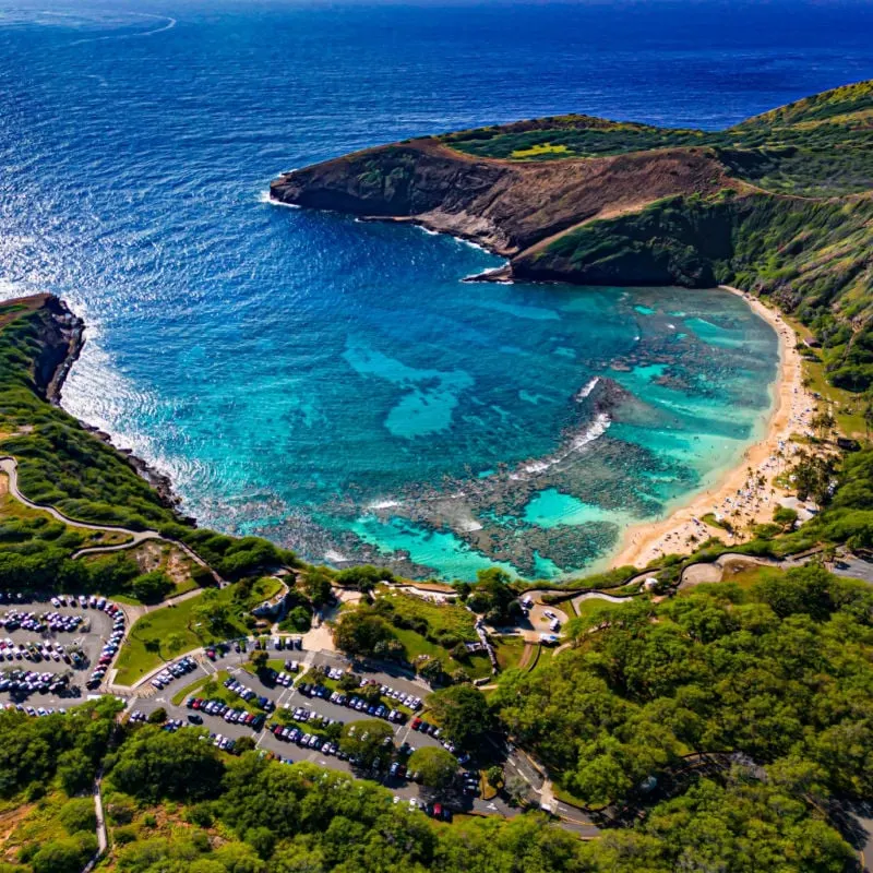 Hanauma Bay on the island of O'ahu in Hawaii