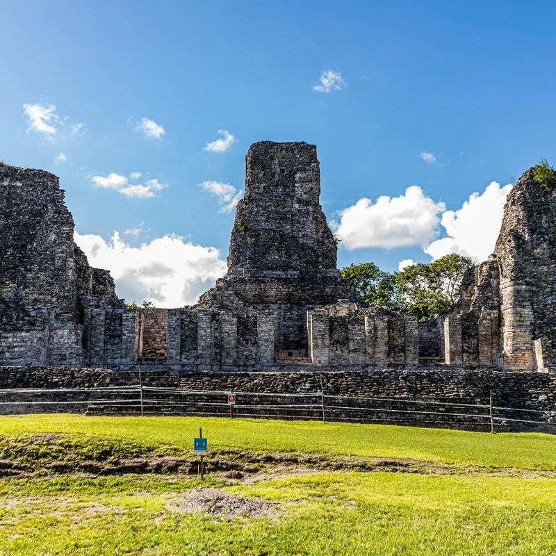 Historical Ancient Ruined Ruins In Calakmul, A UNESCO World Heritage Site And Biosphere Reserve In Mexico, Latin America