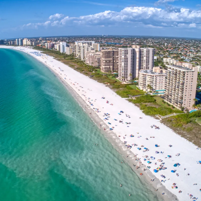 aerial view of florida beach