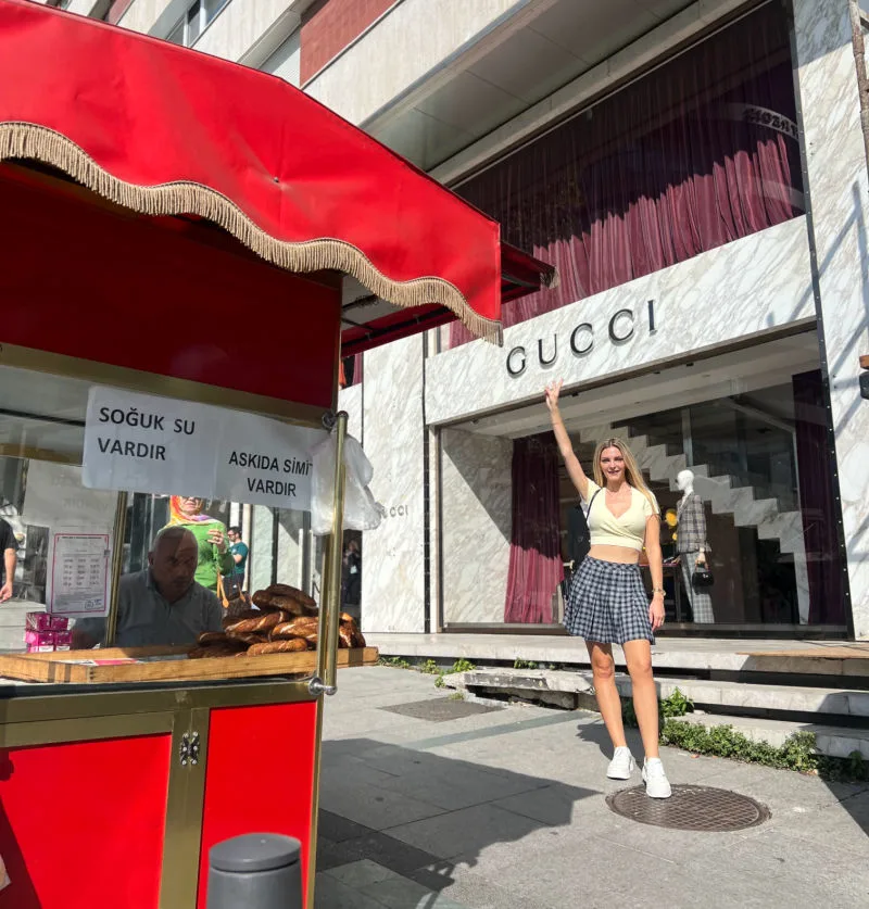 Kashlee in Nisantasi istanbul outside of gucci