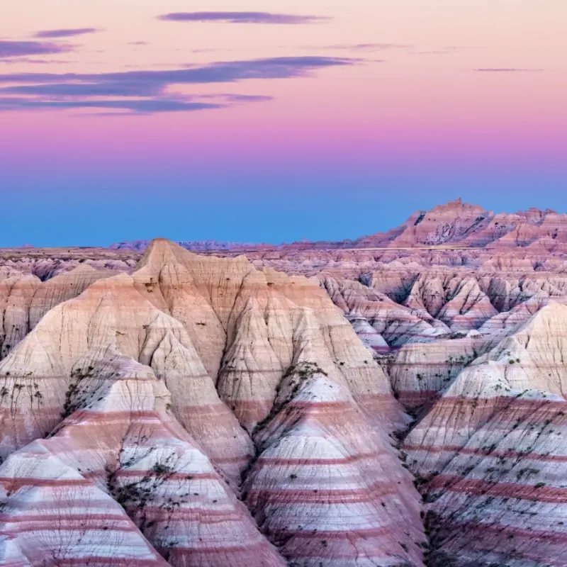 Sunset at Badlands National Park in South Dakota