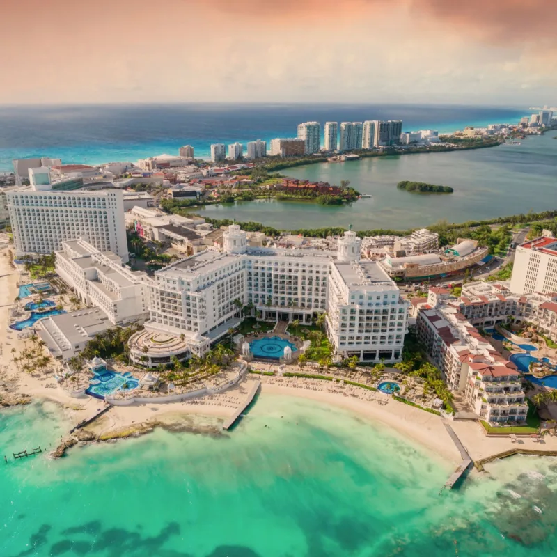 The hotel zone in Cancun, Mexico