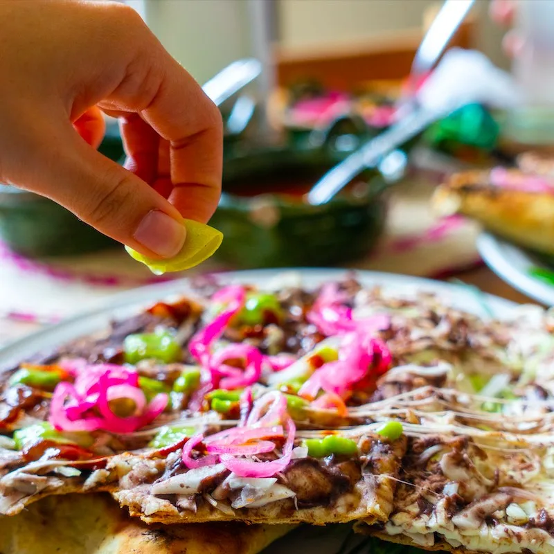 Mexican Traditional Food "Tlayuda" in Oaxaca, Mexico