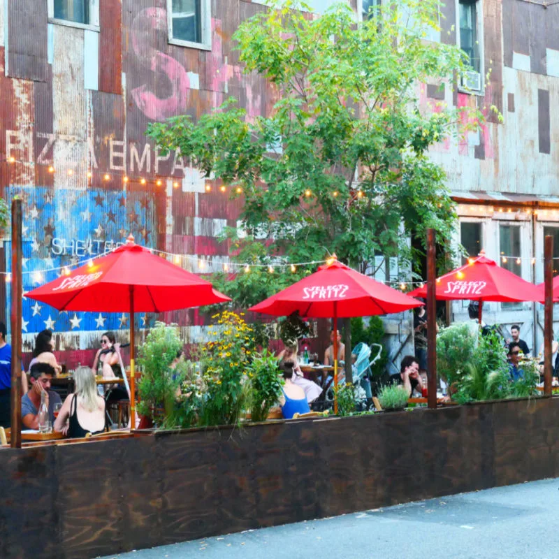 Williamsburg, Brooklyn, New York, USA outdoor restaurant