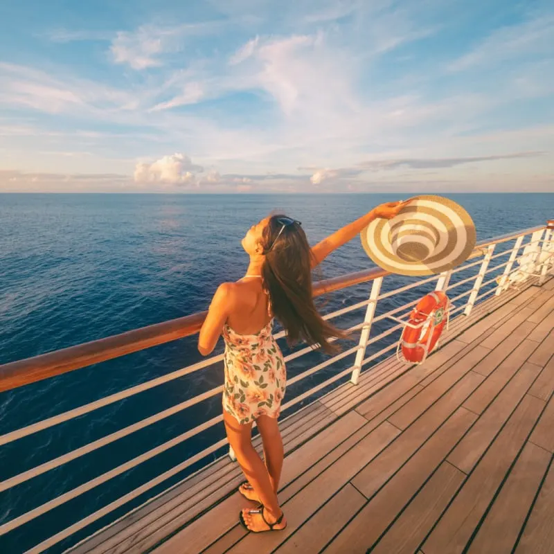 Woman on Cruise Ship